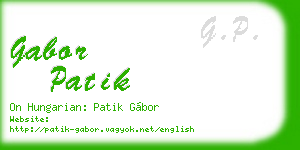 gabor patik business card