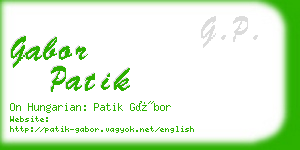 gabor patik business card